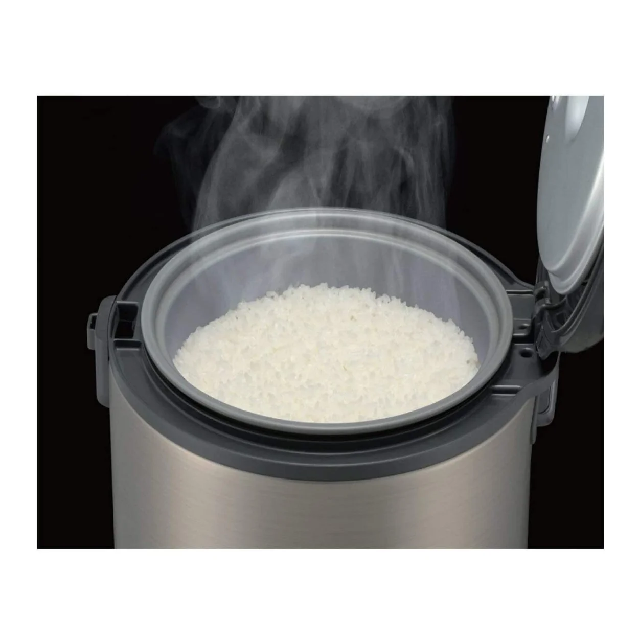 Tiger JNP-S10U 5.5 Cup Capacity White Rice Cooker with Spatula and Measuring Cup with Bowl and Spoon