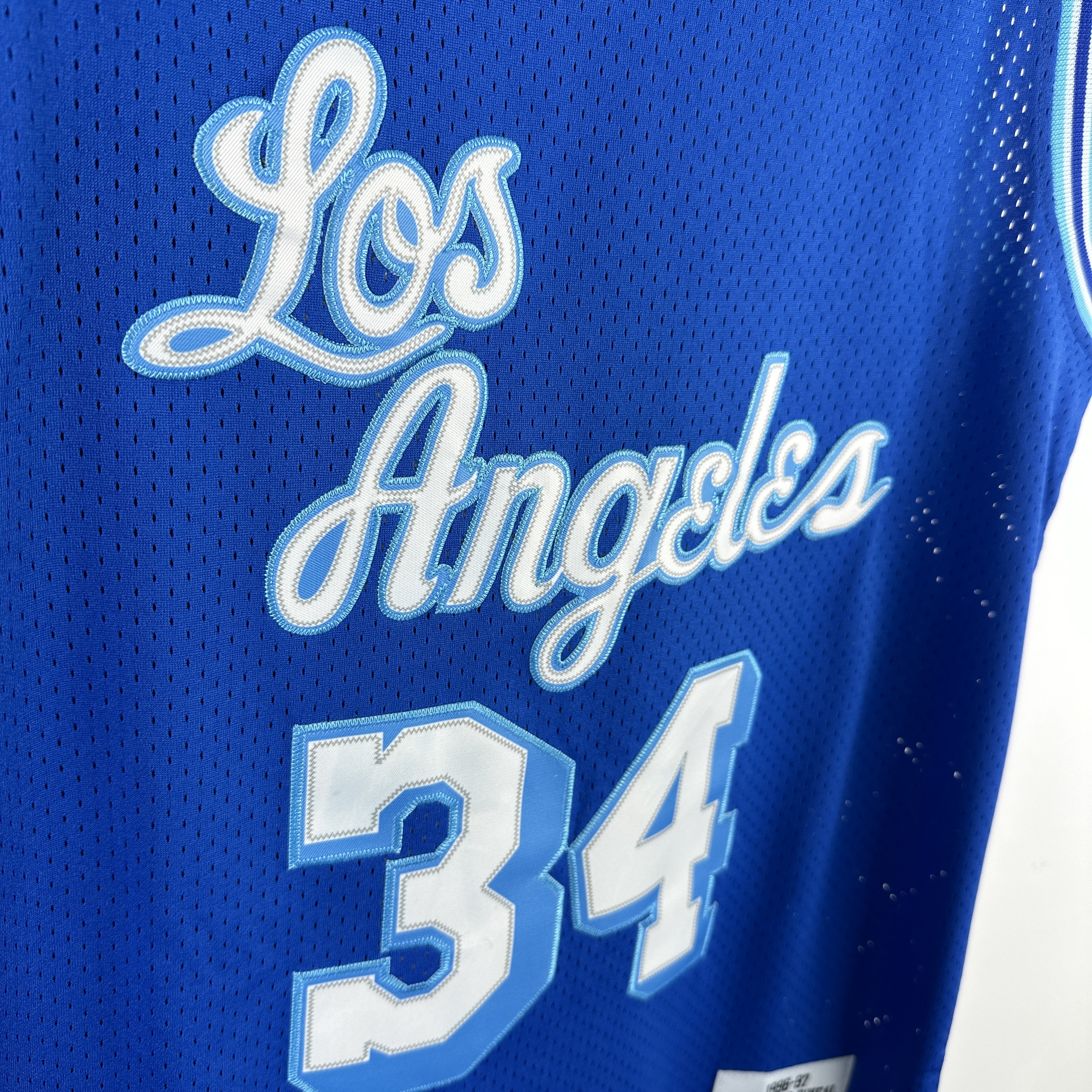 Embroidered MN retro jersey Lakers 96/97 season blue No. 34 O'Neal