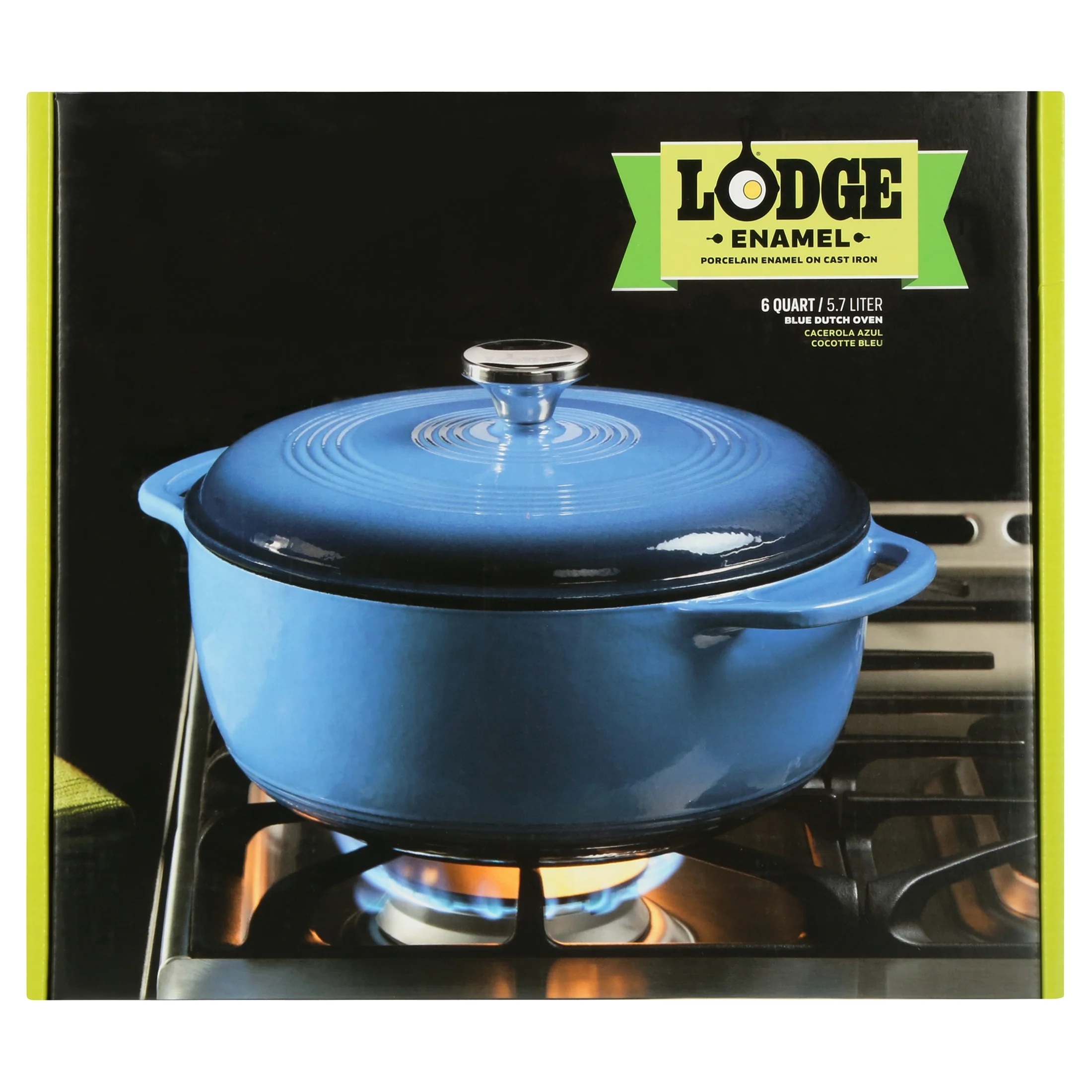 Lodge Enameled Cast Iron 6 Quart Blue Dutch Oven & Cover