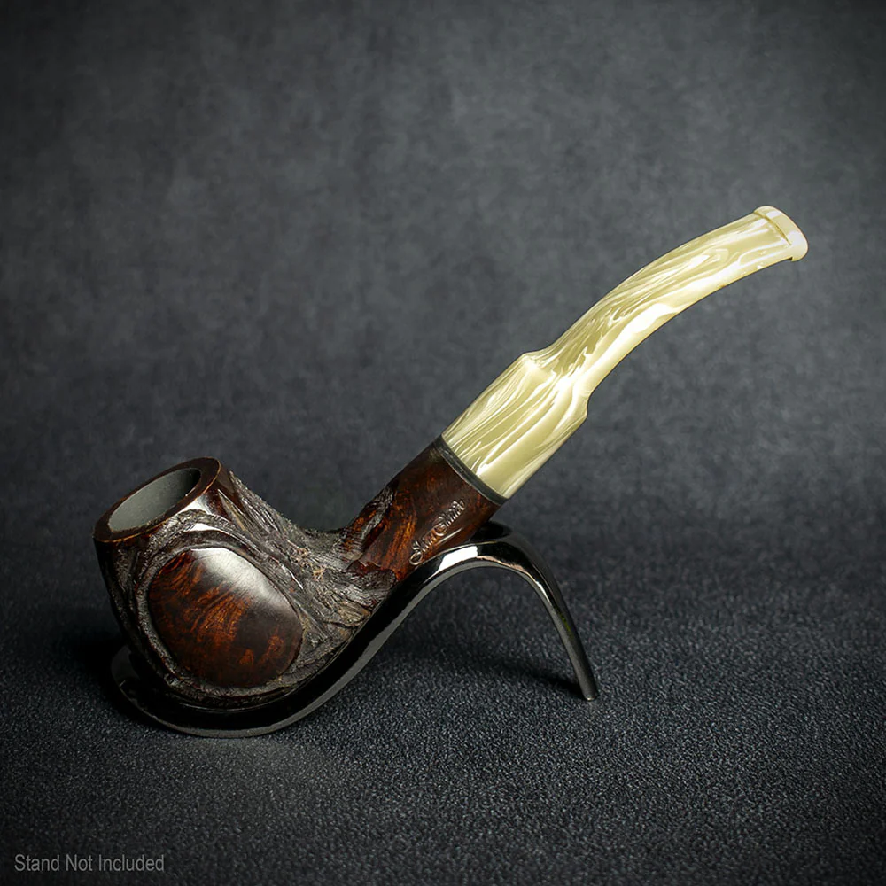 Jean Claude 9mm Filter Dark Rustic  Briar Smoking Pipe - Shape 06