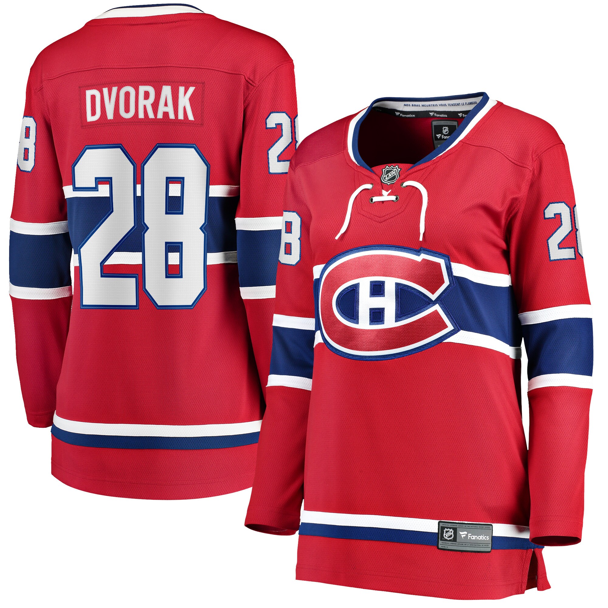 Christian Dvorak Montreal Canadiens Fanatics Women’s Home Breakaway   Jersey – Red