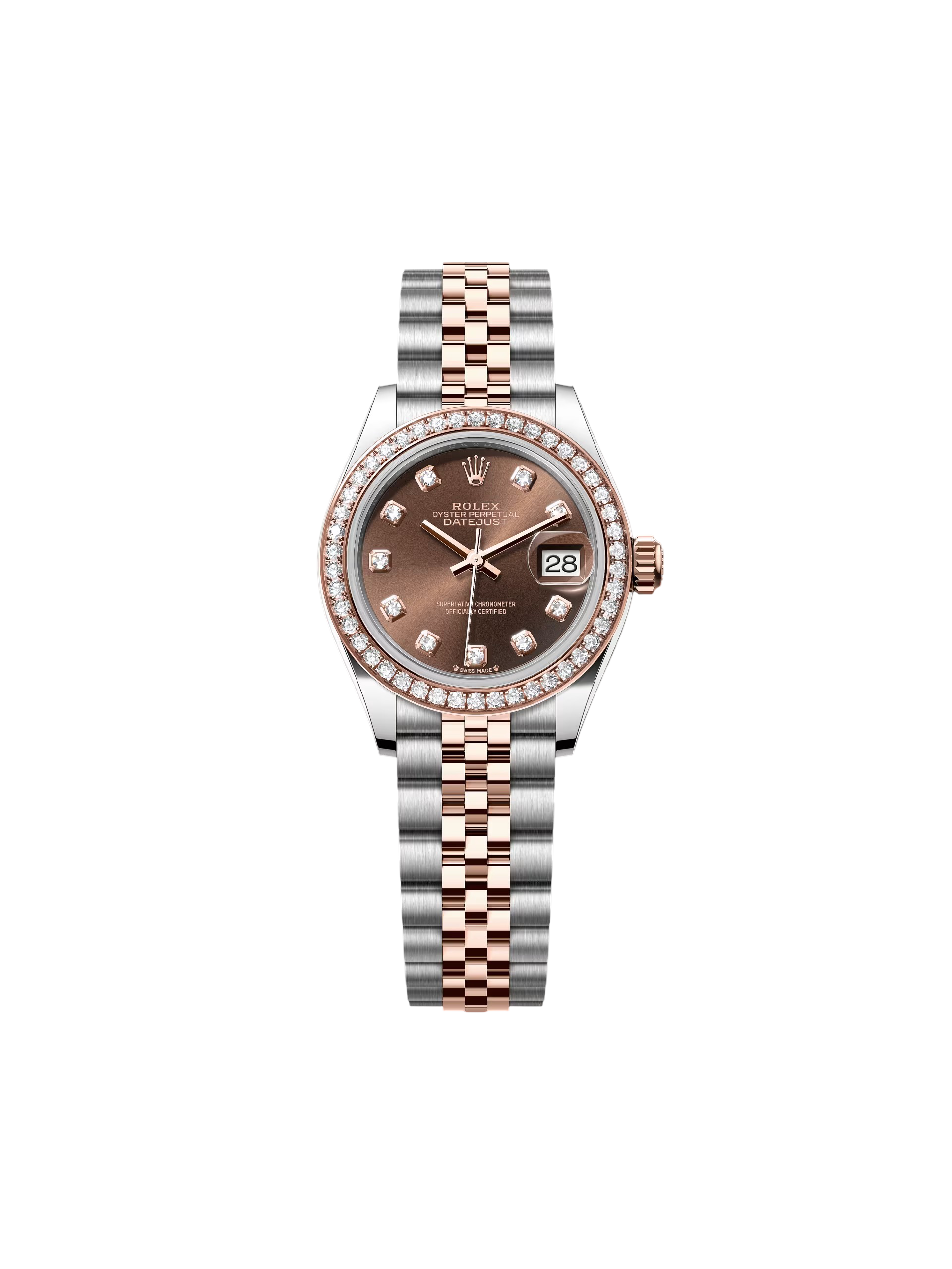【Super Clone】RLX Lady-Datejust 28mm 279381RBR Chocolate Diamond Dial Oyster Bracelet