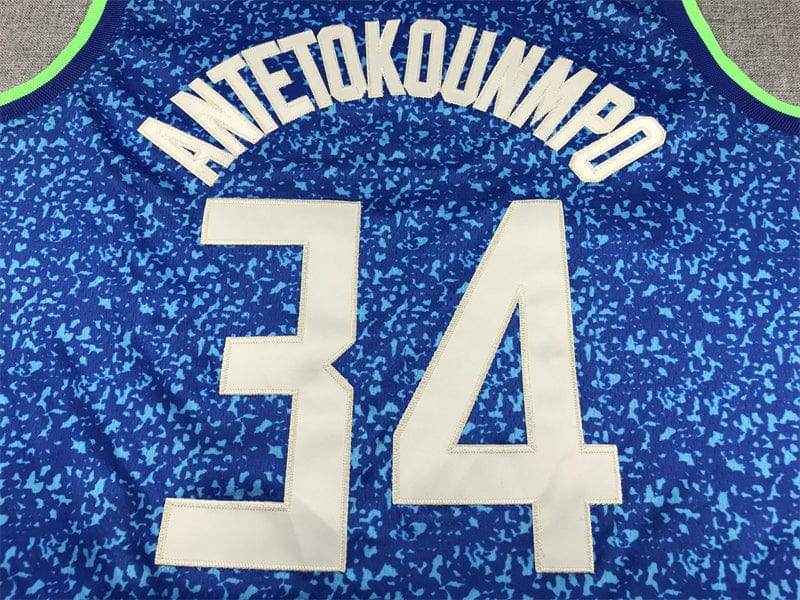 Men's Jersey 2024 Season Bucks #34 Blue City Edition ANTETOKOUNMPO