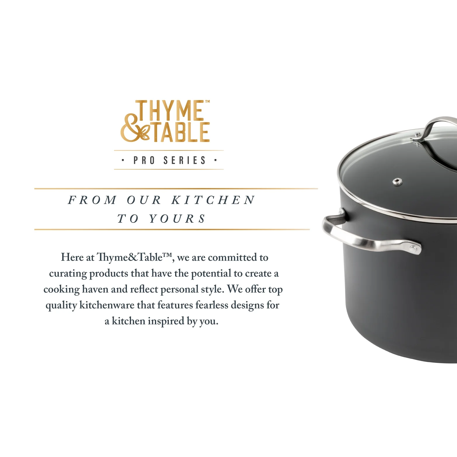 Thyme & Table 15-Piece Non-Stick Hard Anodized Cookware Set, Pots and Pans Set - Black