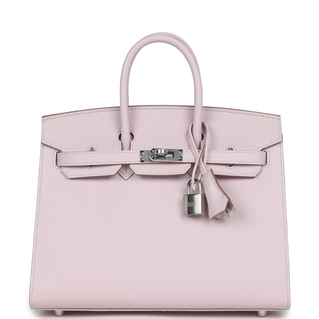 Birkin Sellier 25 Mauve Pale Epsom Palladium Hardware