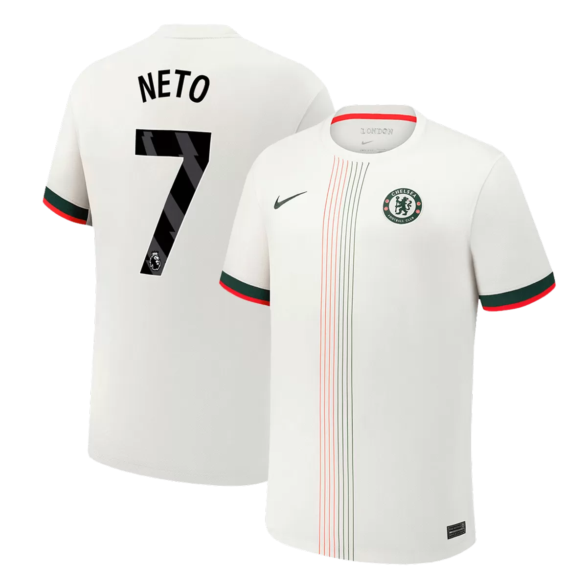 NETO #7 Chelsea Away Soccer Jersey 2025/26 White