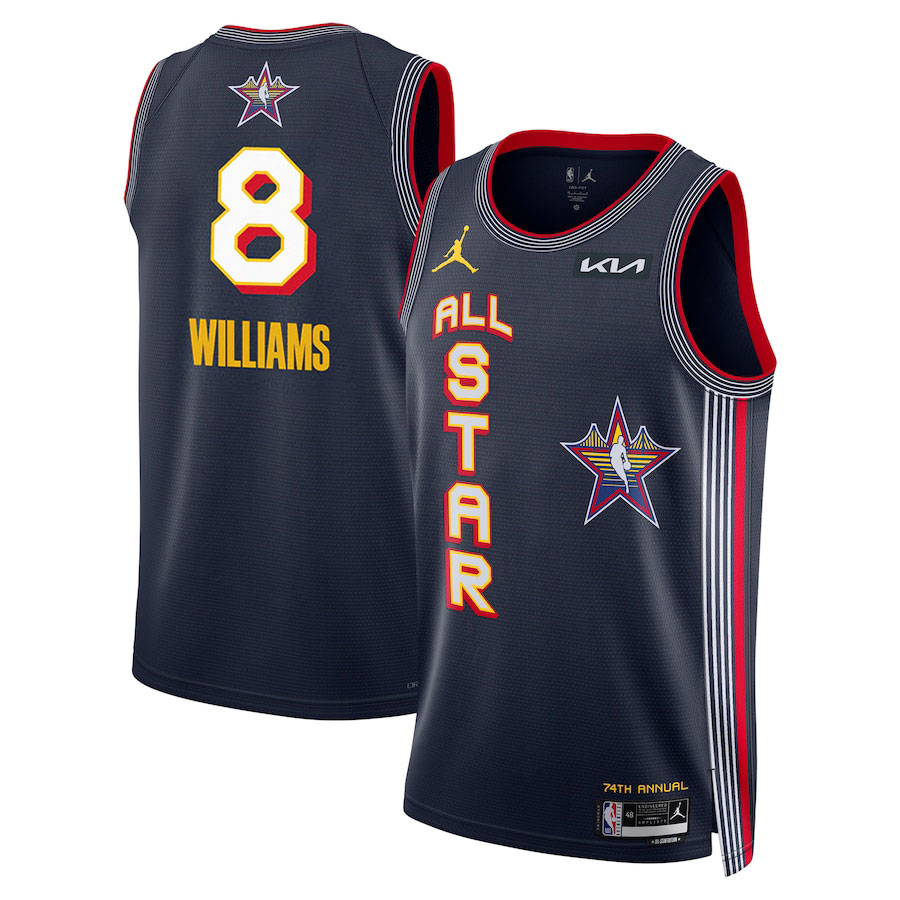 DUNK Sports High Quality Basketball Jalen Williams 8 All-Stars 2025 Edition Fan Support Team Jersey – Navy
