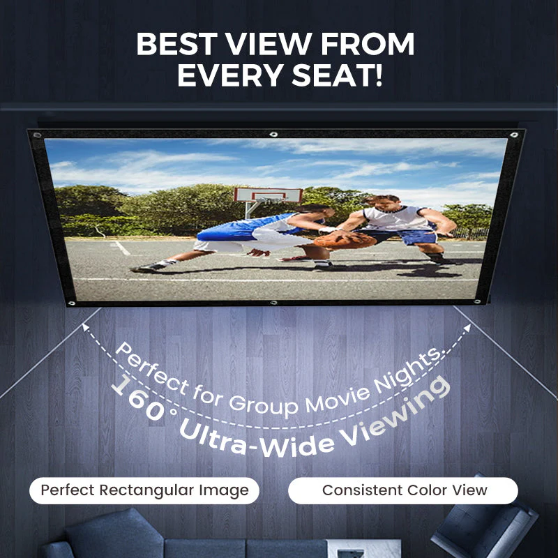 📺  High Definition Projection Screen - 120-inch Diagonal with Matte White Surface for Crystal Clear Home Cinema Experience 🎬🌟