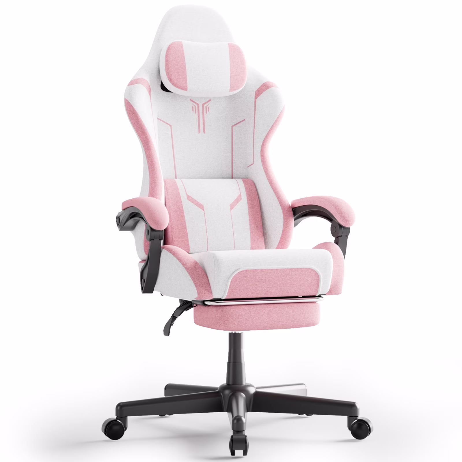 SOONTRANS Gaming Chair for Adults, Velvet Fabric High Back Comfortable Video Game Chair with Footrest and Massage Lumbar Cushion, Racing Computer Desk Chair, Ergonomic Gamer Chair, Black/Grey