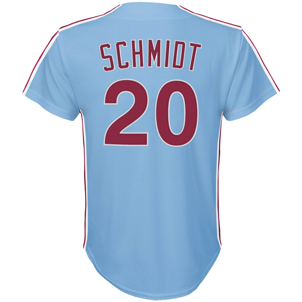 Youth Philadelphia Phillies Mike Schmidt Road Cooperstown Collection Player Jersey - Light Blue