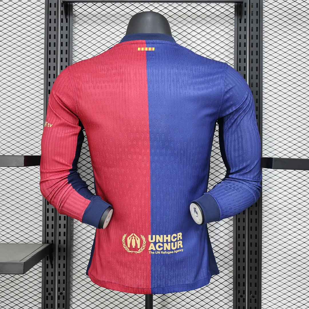 2025-26 Barcelona Main Long Sleeve Jersey - Player Edition