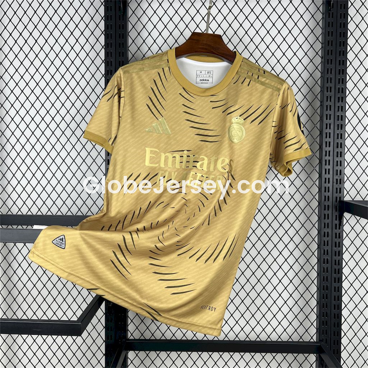 Real Madrid 25-26 Gold Swirl Training Jersey - Fans Version
