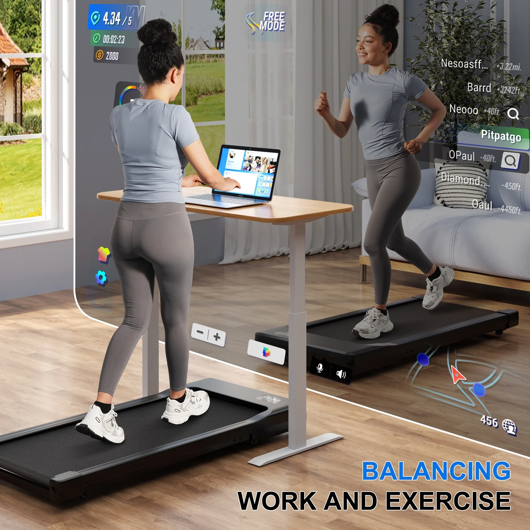 Walking Pad Treadmill with Remote Control,Under Desk Treadmill for Home&Office, 250 lbs Weight Capacity