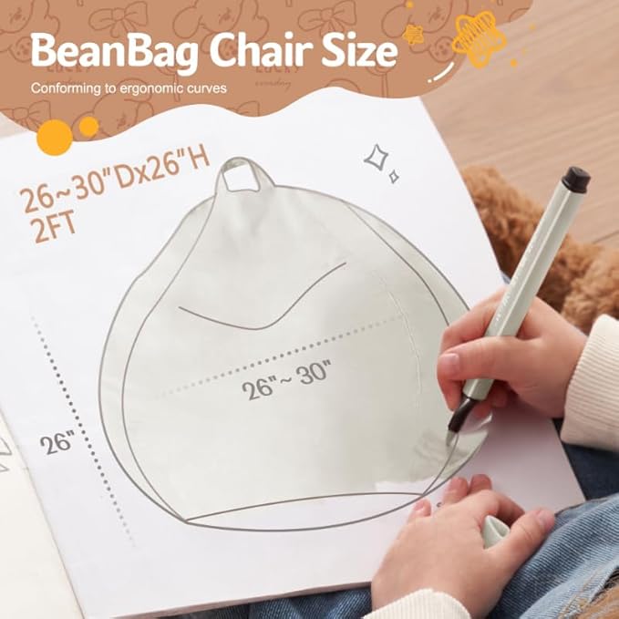 BUBBLEBEAN Bean Bag Chair: Bean Bags with Memory Foam Filled