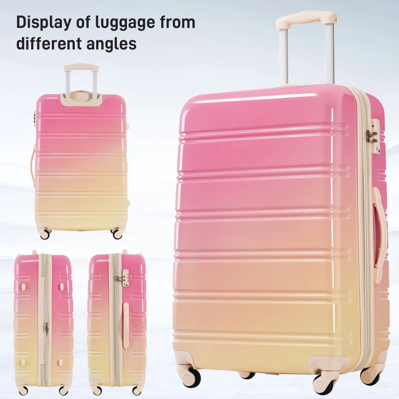 Luggage Sets 3 Piece, Hardside Expandable Ultra Durable PC Lightweight Carry On, Travel Suitcase Set with TSA Lock Spinner Wheels, Multicolor Purple