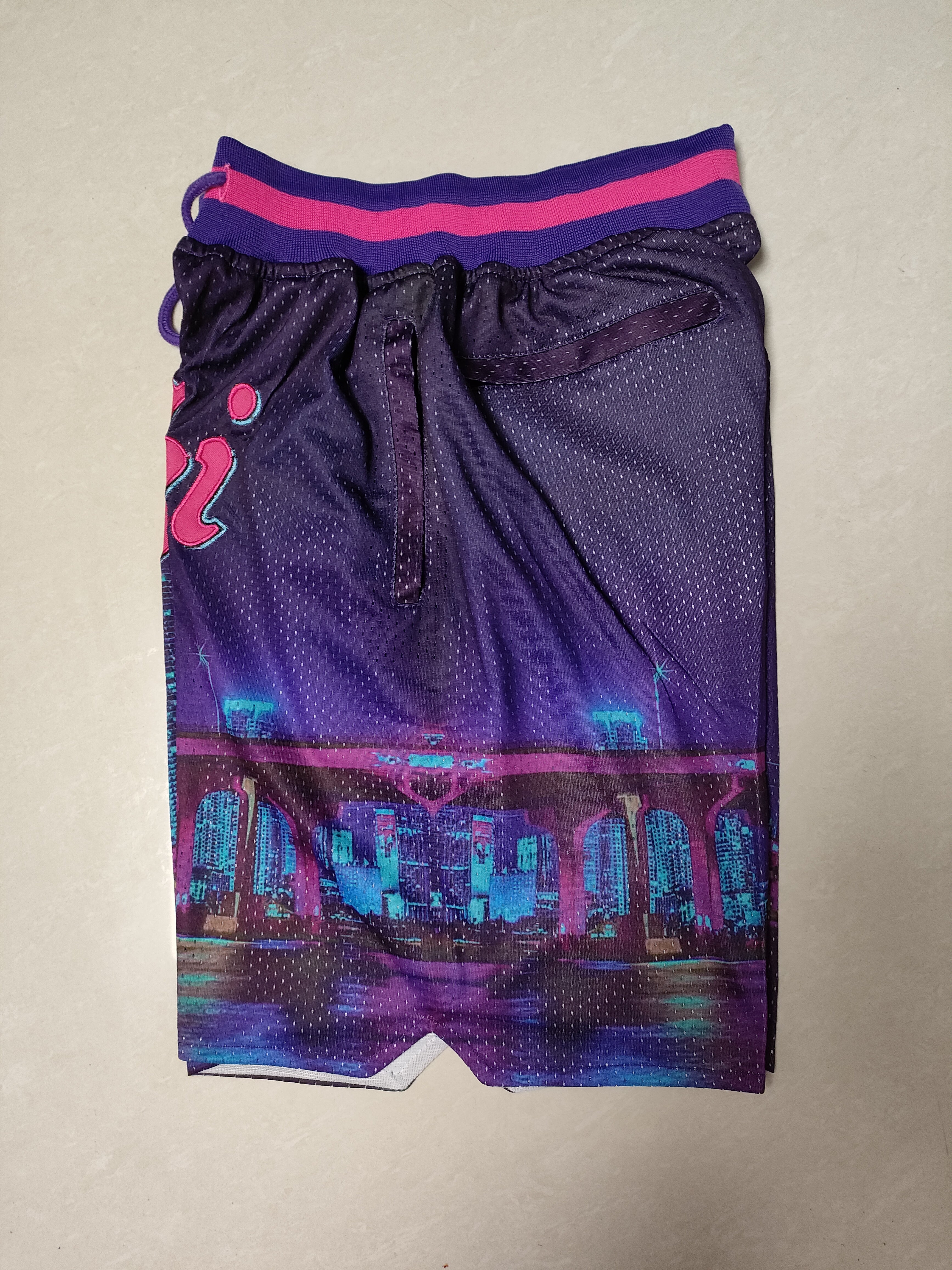 Miami Heat Heat Transfer Purple Pocket Pants