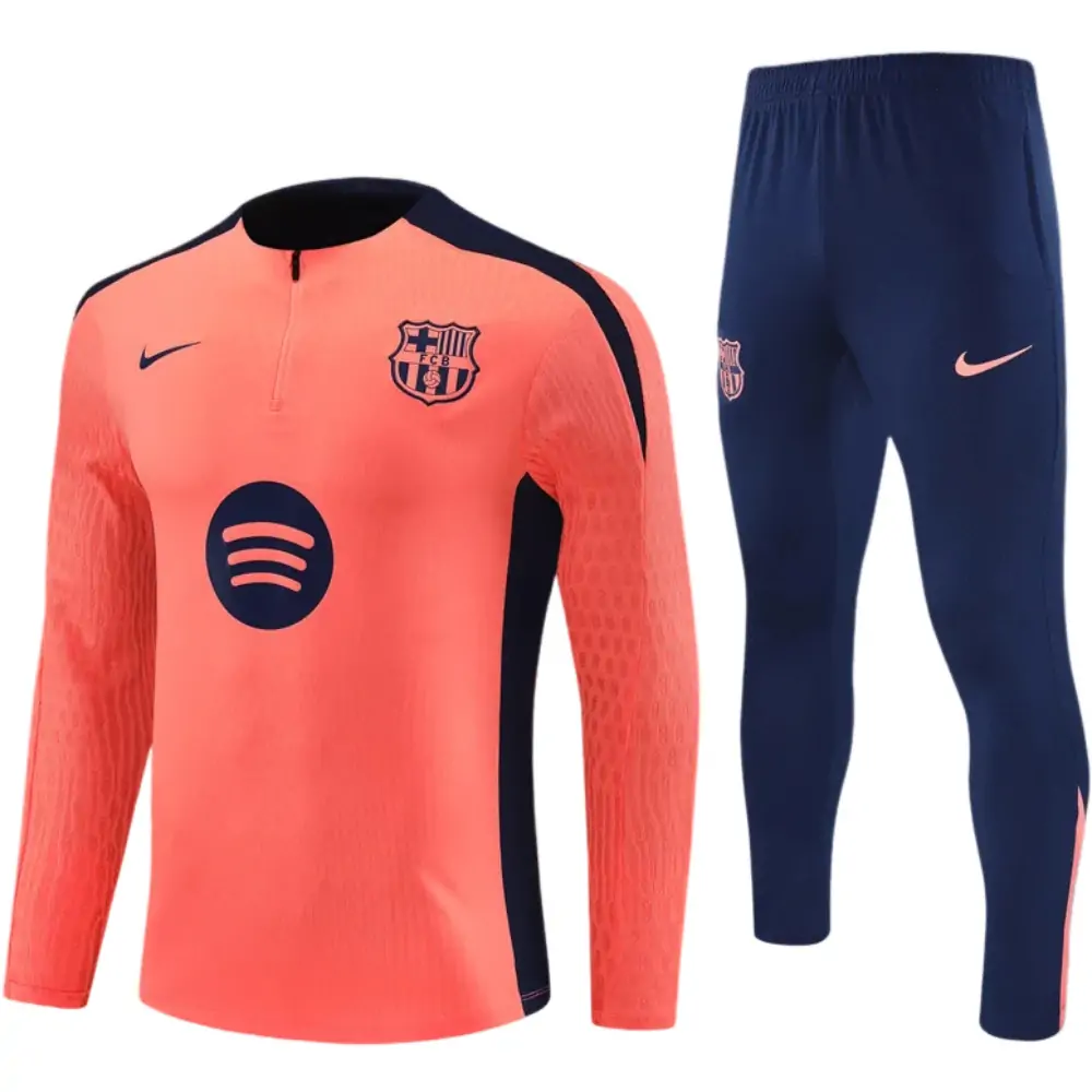 2024-25 New Season Barcelona Orange Pink Children's Training Suit