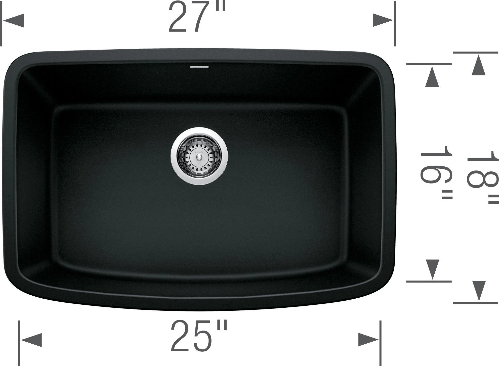 Blanco 443090 27 in. Valea Silgranti Single Bowl Undermount Kitchen Sink - Soft White