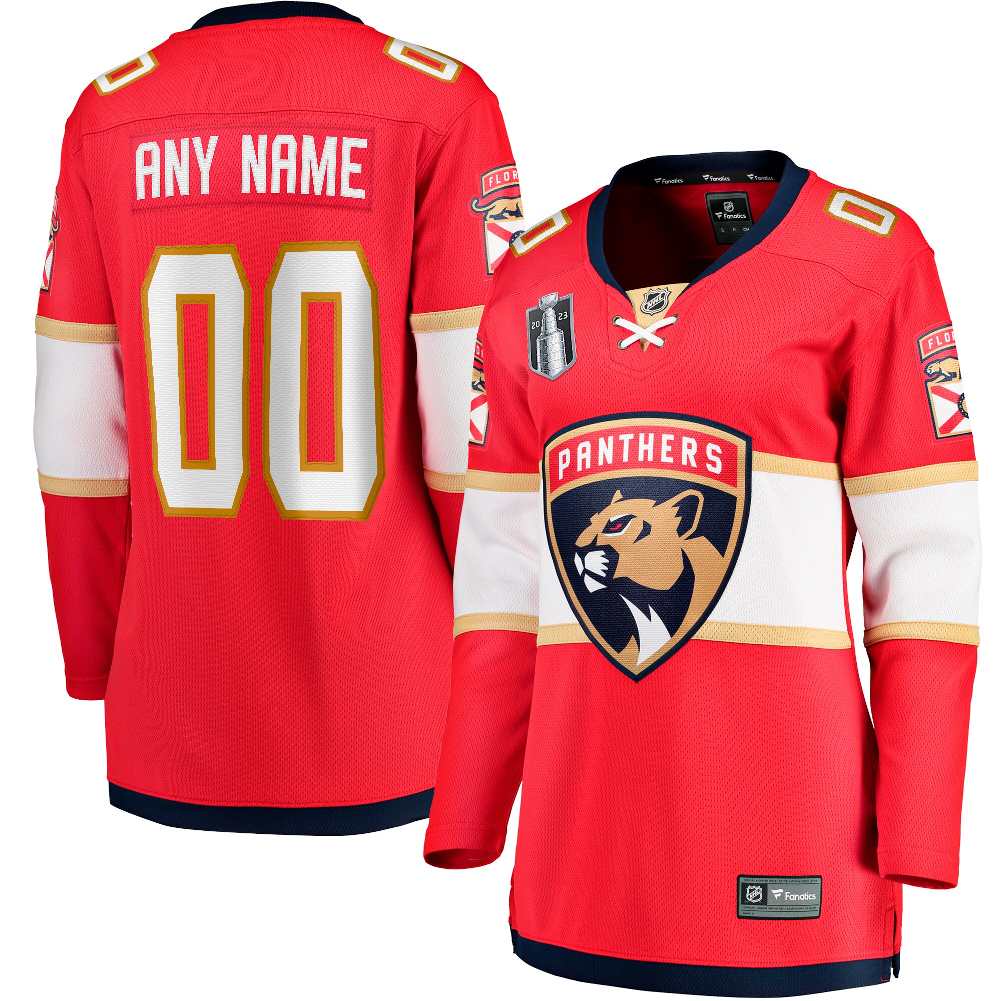 Florida Panthers Fanatics Women’s 2023 Stanley Cup Final Home Breakaway Custom Jersey – Red