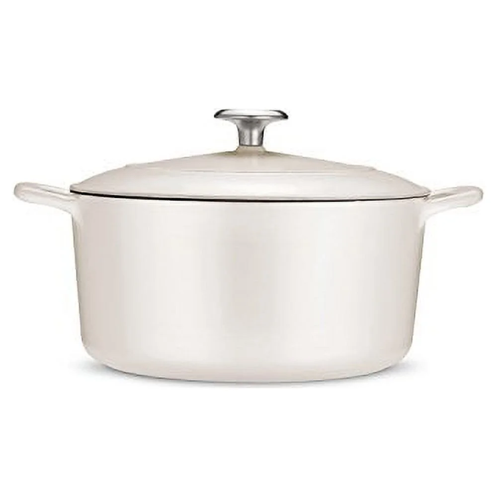 Tramontina Bestow 5.5-Quart Enameled Cast Iron Round Dutch Oven with Lid, Porcelain Enamel Finish, Matte White, Oven-Safe