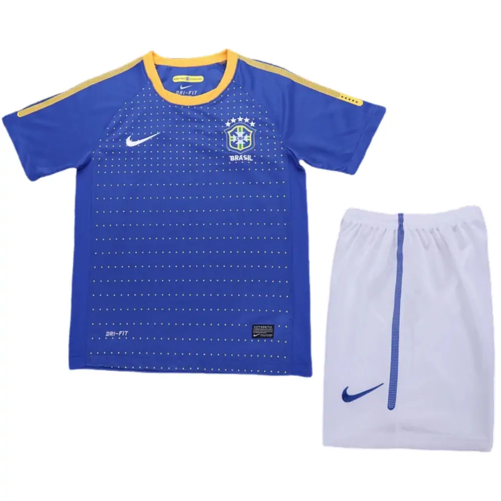 2010 Brazil Away Retro Children's Jersey Set - Fans Edition