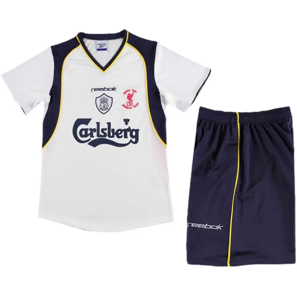 2001-02 Liverpool Away Retro Children's Jersey Set - Fans Edition