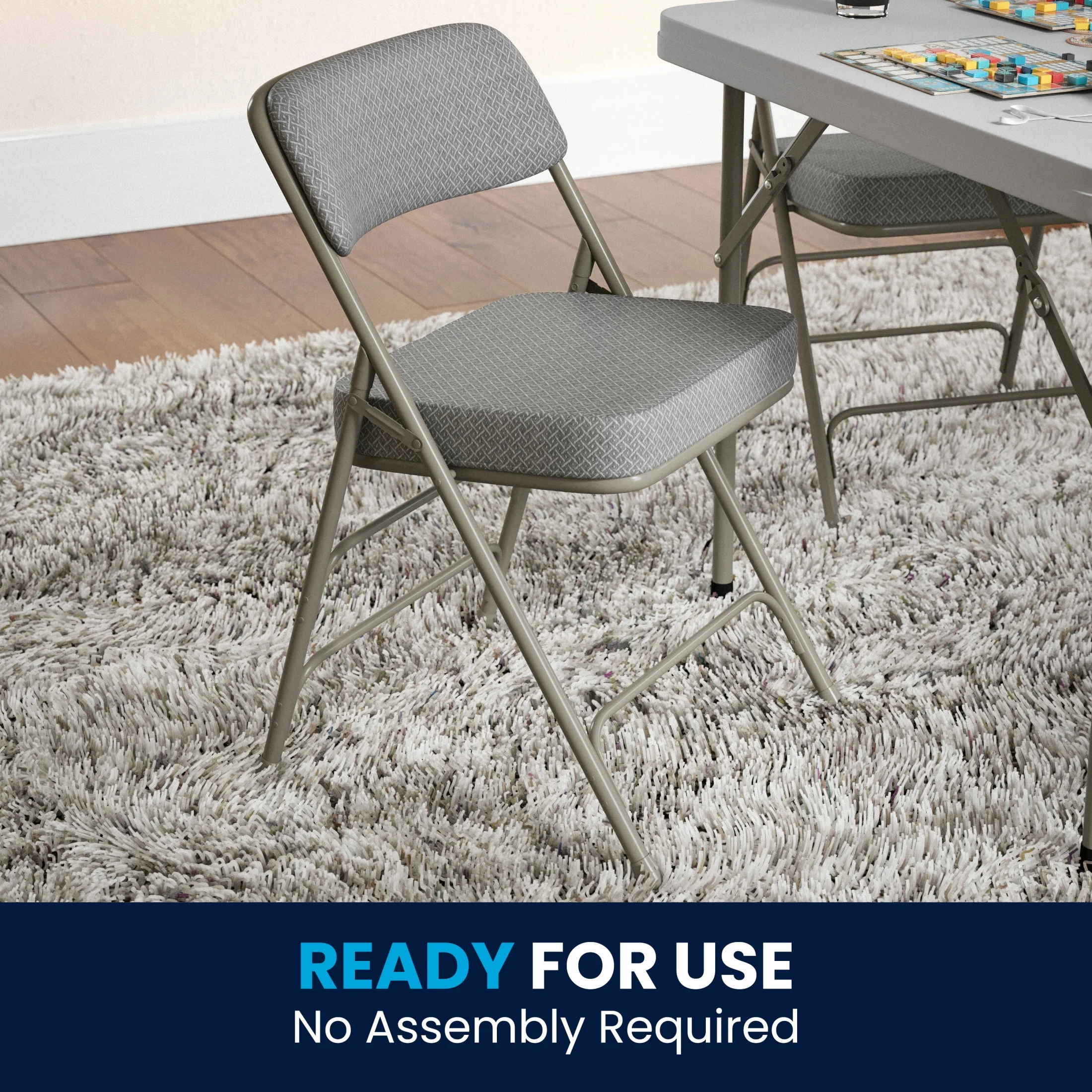 Flash Furniture Hercules Adult Triple Braced & Double Hinged Folding Chairs, Set of 2, Navy