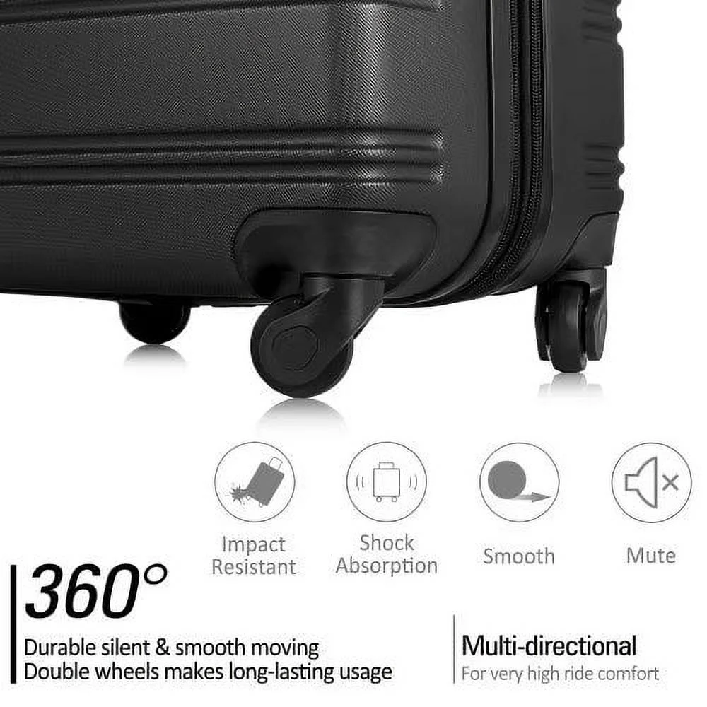 Expandable Suitcase Set of 3 with Double Spinner Wheels, Indestructible PP Material Hard Shell Luggage Sets TSA Lock, Carry on Expandable, Lightweight,20