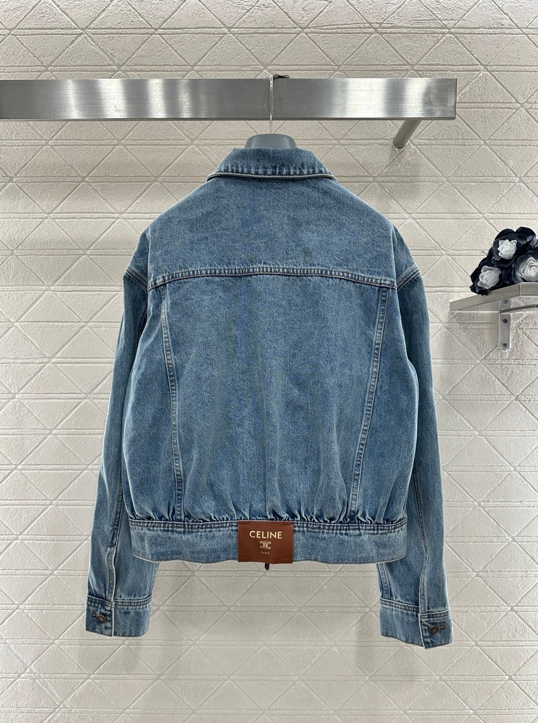 26NEW Collared Zip-Up Denim Jacket