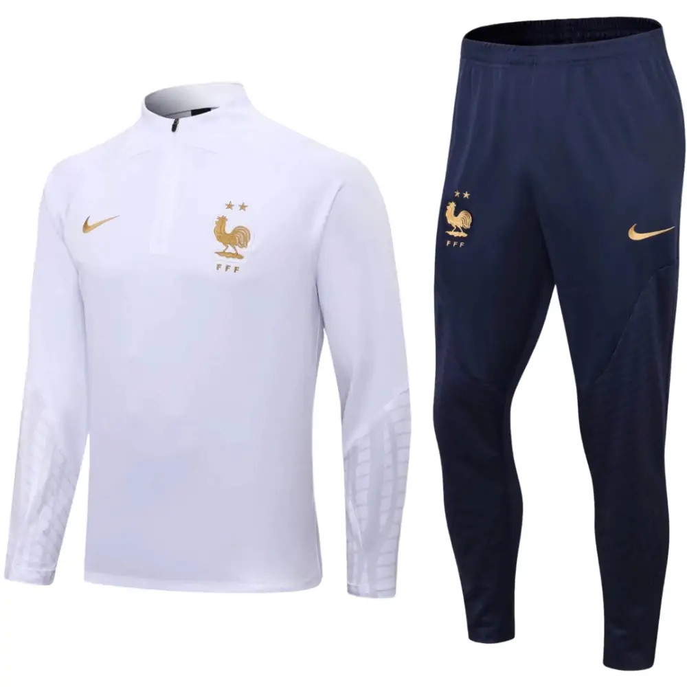 2022/23 France Half Zip White Training Kit