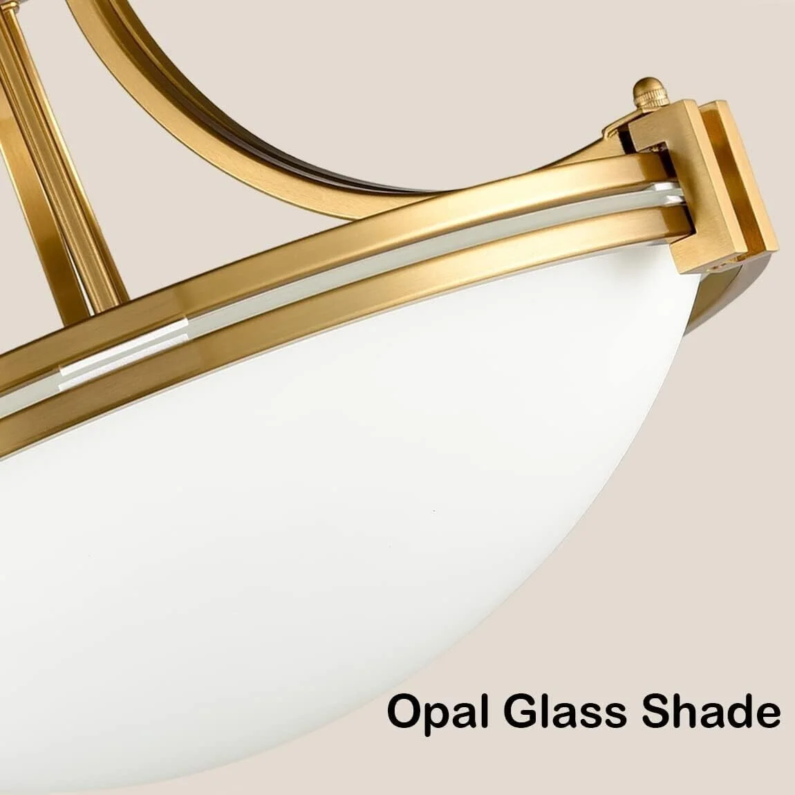 Claxy 3-Light Gold Semi Flush Mount Light with Bowl Milk Glass Shade