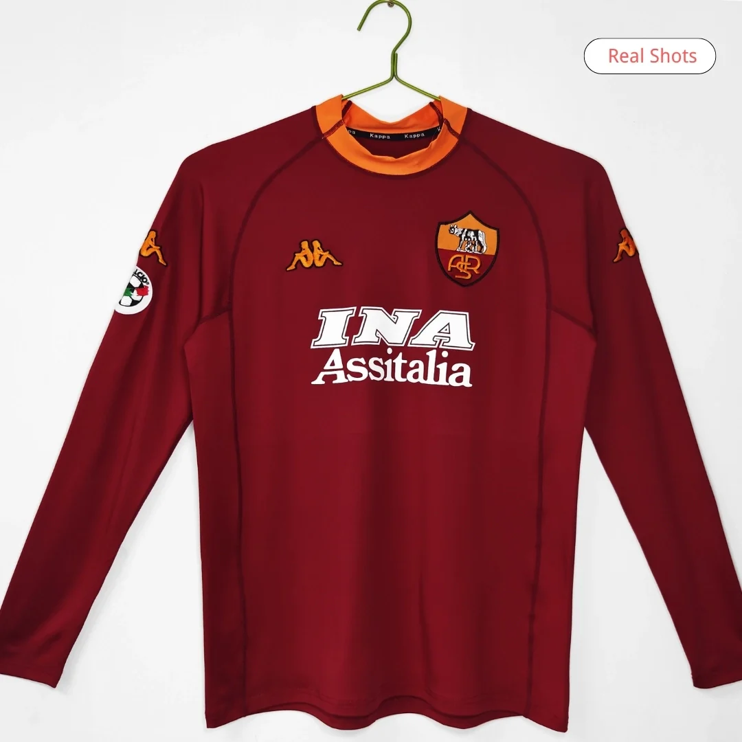Roma 2000/01 Home Retro Soccer Long Sleeve Jersey