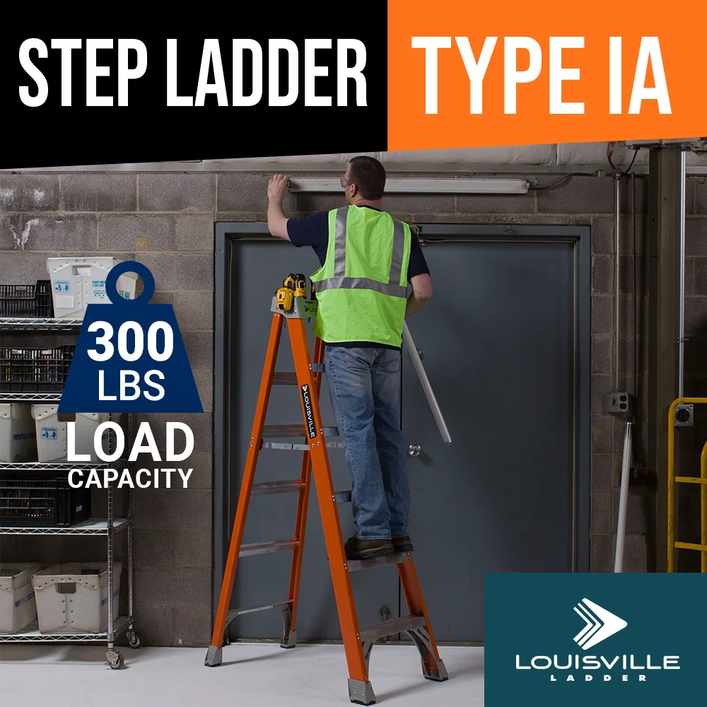 Louisville Ladder 6-Foot Fiberglass Step Ladder, 300-Pound Load Capacity, Type IA, FS1506