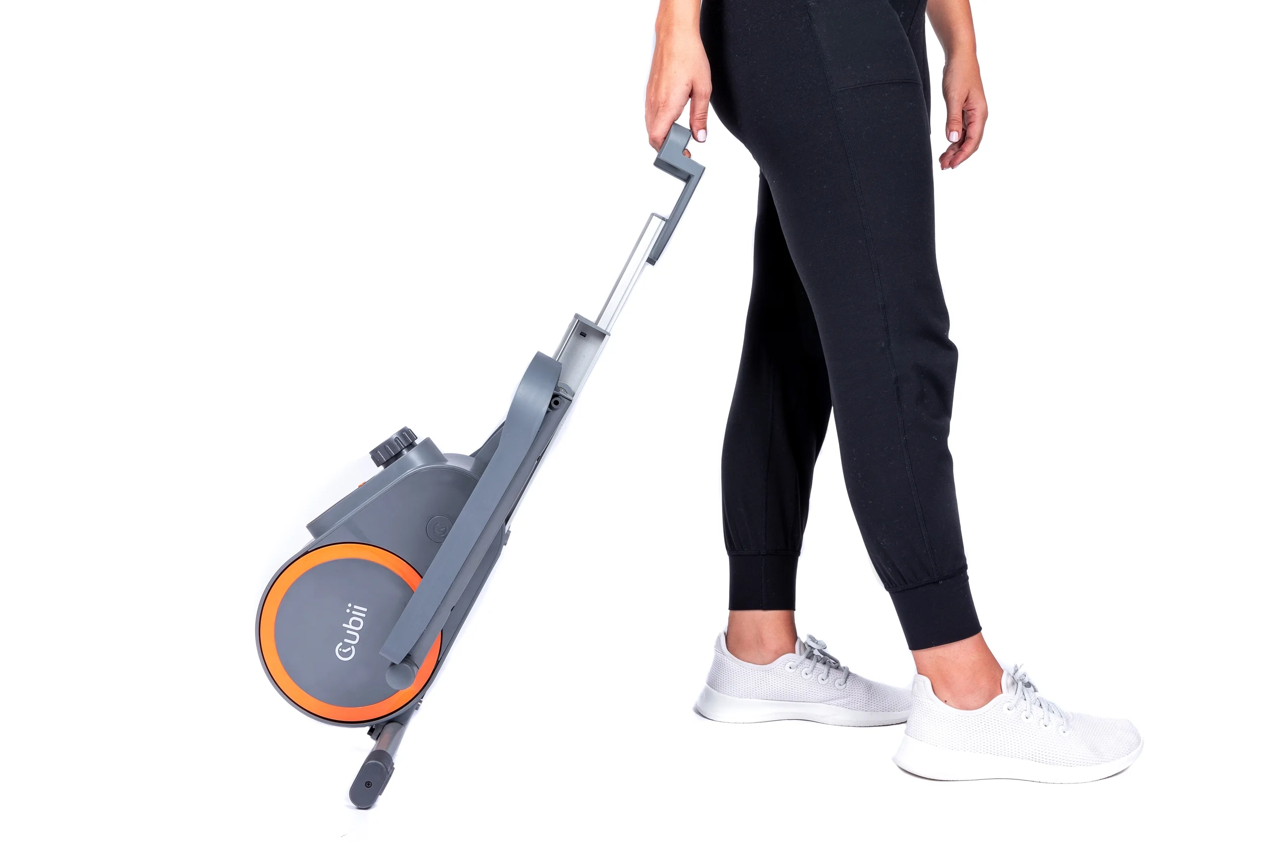 Cubii GO Aqua - Ultra Portable Under Desk Elliptical, Foot Pedal Exerciser Machine with Built-in Wheels, Easy Retractable Handle, Large LCD Fitness Tracker, Adjustable Resistance Levels