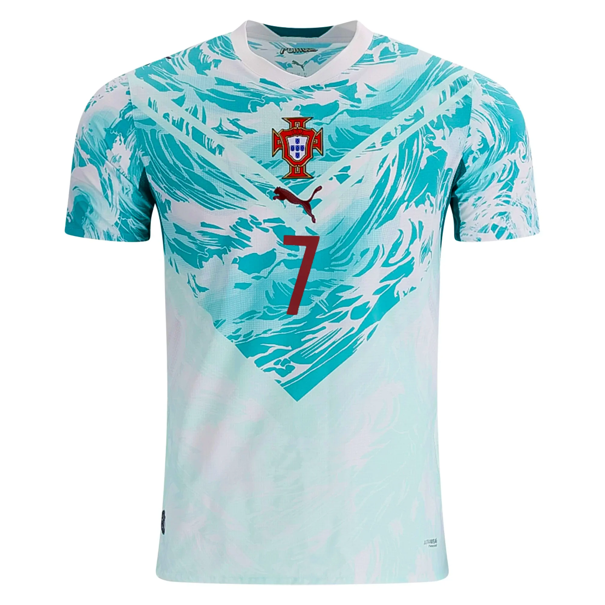 PUMA Men's Cristiano Ronaldo Portugal 2026 Authentic Match Away Jersey (White/Green Lagoon)