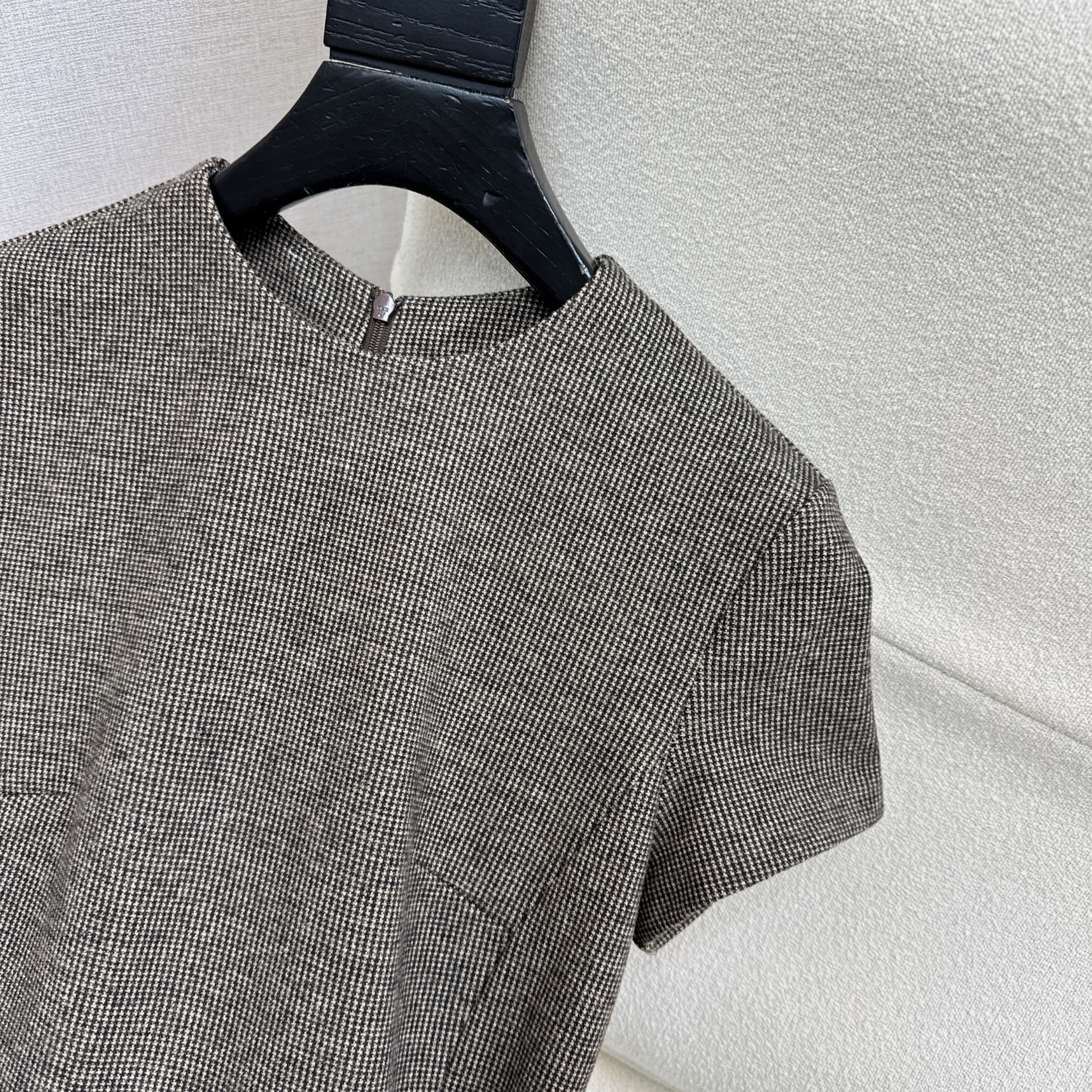 Retro plaid long dress