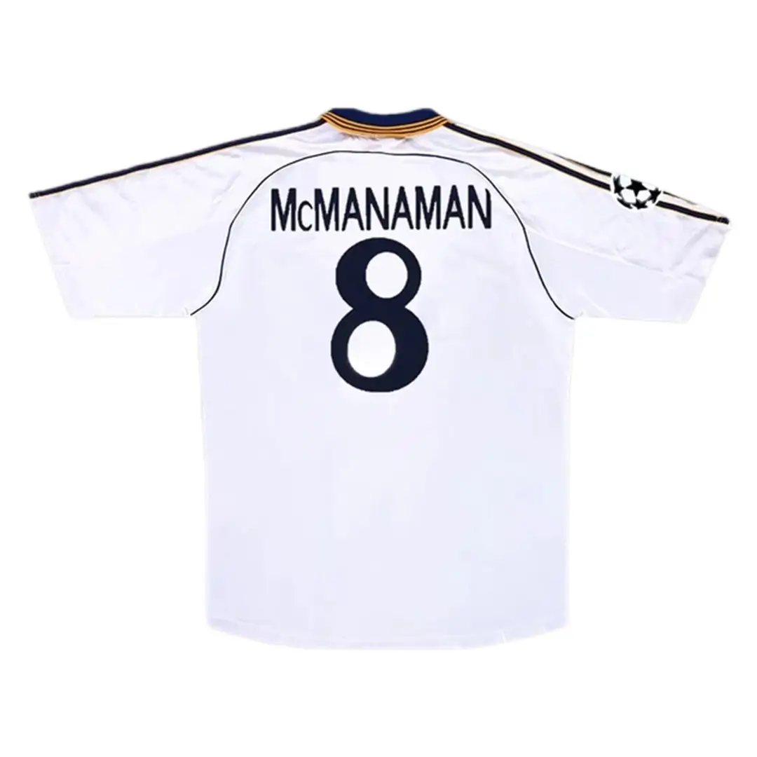 McMANAMAN #8 Real Madrid 1998/00 Home Retro Soccer Jersey