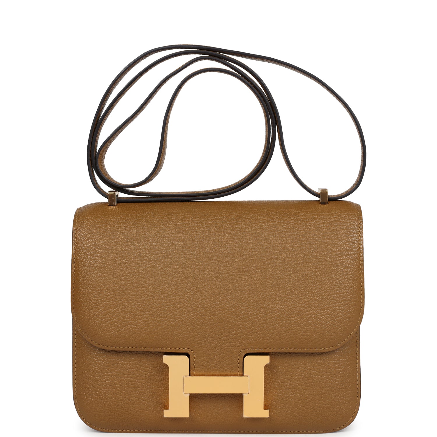 Constance 18 Kraft Chevre Gold Hardware