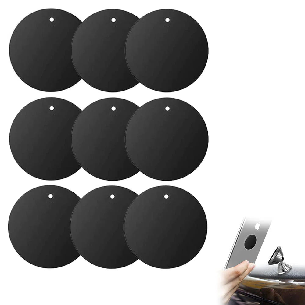 9 Pack Metal Plate for Phone Magnet, with 3M Adhesive Replacement for Magnetic Phone Car Mount Holder �?Cradle Stand