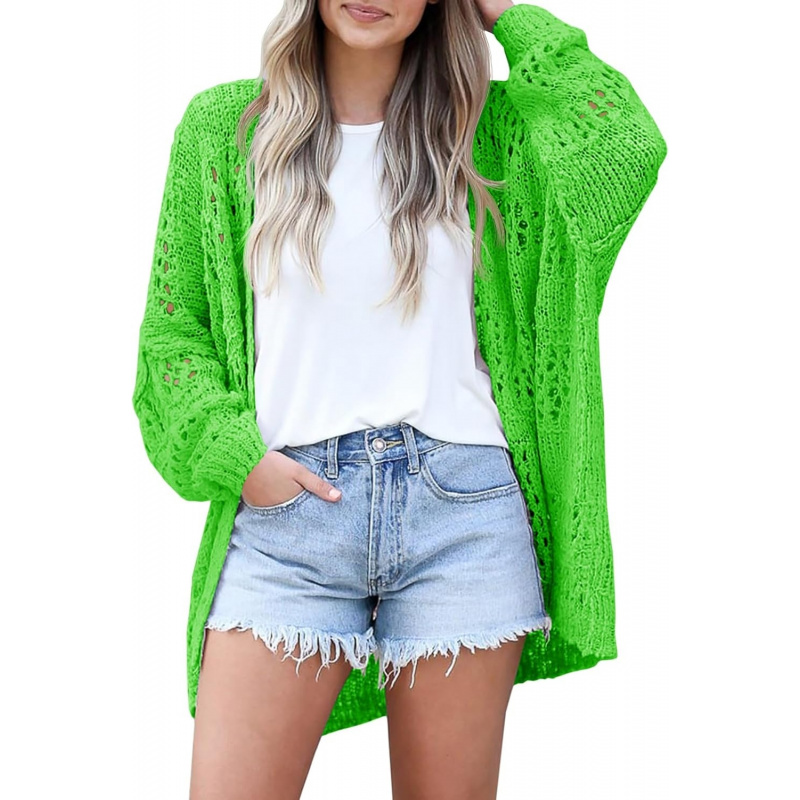 Women's Crochet Cardigan Sweater Kimonos Boho Solid