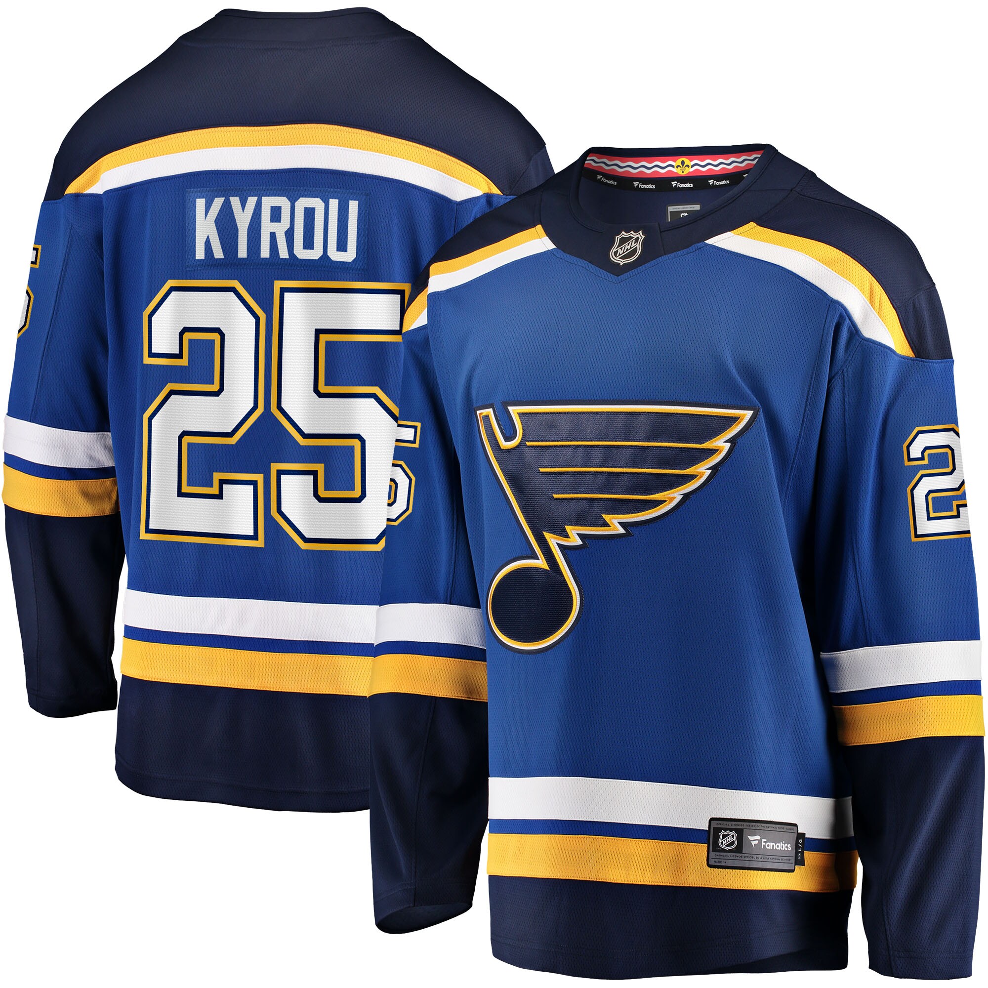 Jordan Kyrou St. Louis Blues Fanatics Home Team Breakaway   Jersey – Blue