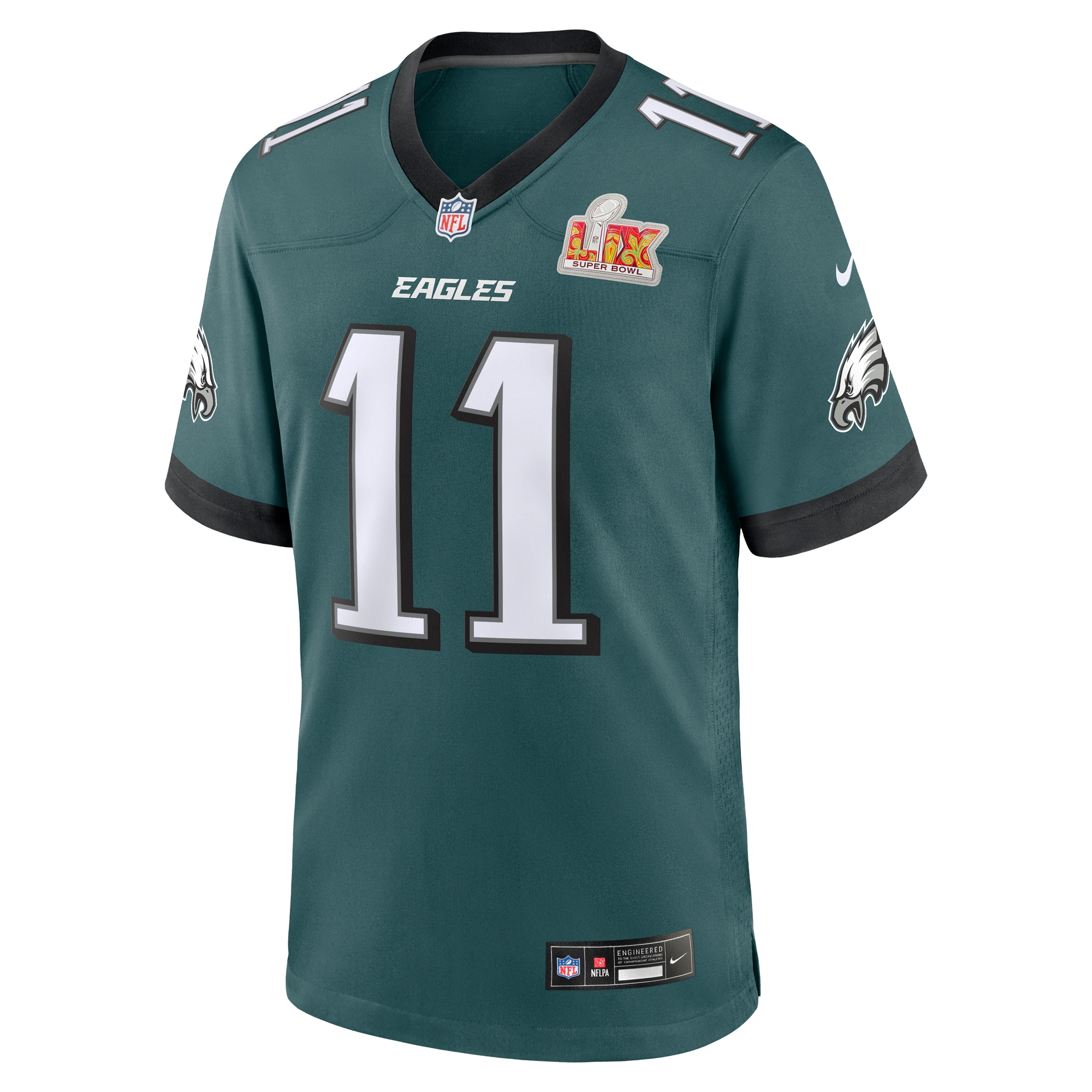 Philadelphia Eagles A.J. Brown Midnight Green Super Bowl LIX Game Jersey