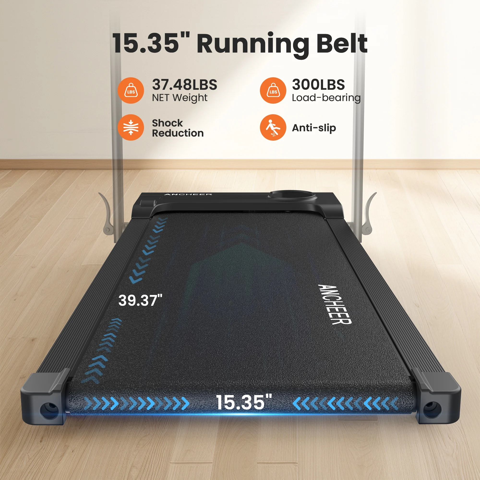 ANCHEER Portable Folding Walking Pad 300lb, 7.5 MPH Under Desk Treadmill with Remote Control & LED Display,2 in 1 Walking Pad Treadmill for Home/Office/Exercise(Pink)
