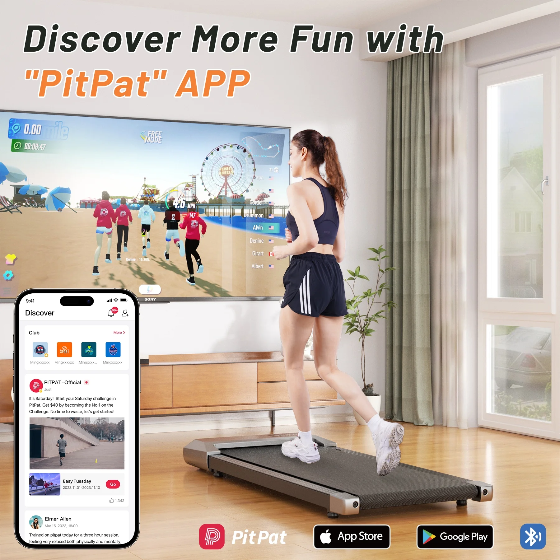 Walking Pad 2 in 1 Under Desk Treadmill, 2.5HP Low Noise Walking Pad Running Jogging Machine with Remote Control for Home Office, Lightweight Portable Desk Treadmill Installation Free