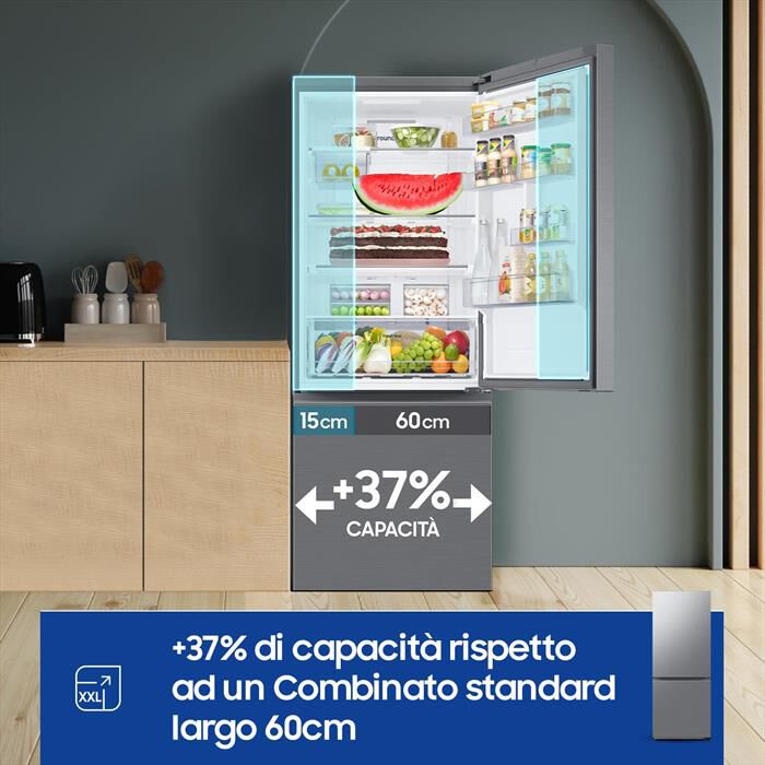 SAMSUNG - Frigorifero combinato RB50DG602ES9EF Classe E-METAL INOX
