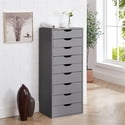 Naomi Home 5 Drawer Office Storage File Cabinet, Under desk storage file cabinets for Home Office, Office Organization Filing Cabinet with Wheels, Printer stand with storage, 180 lbs Capacity – White