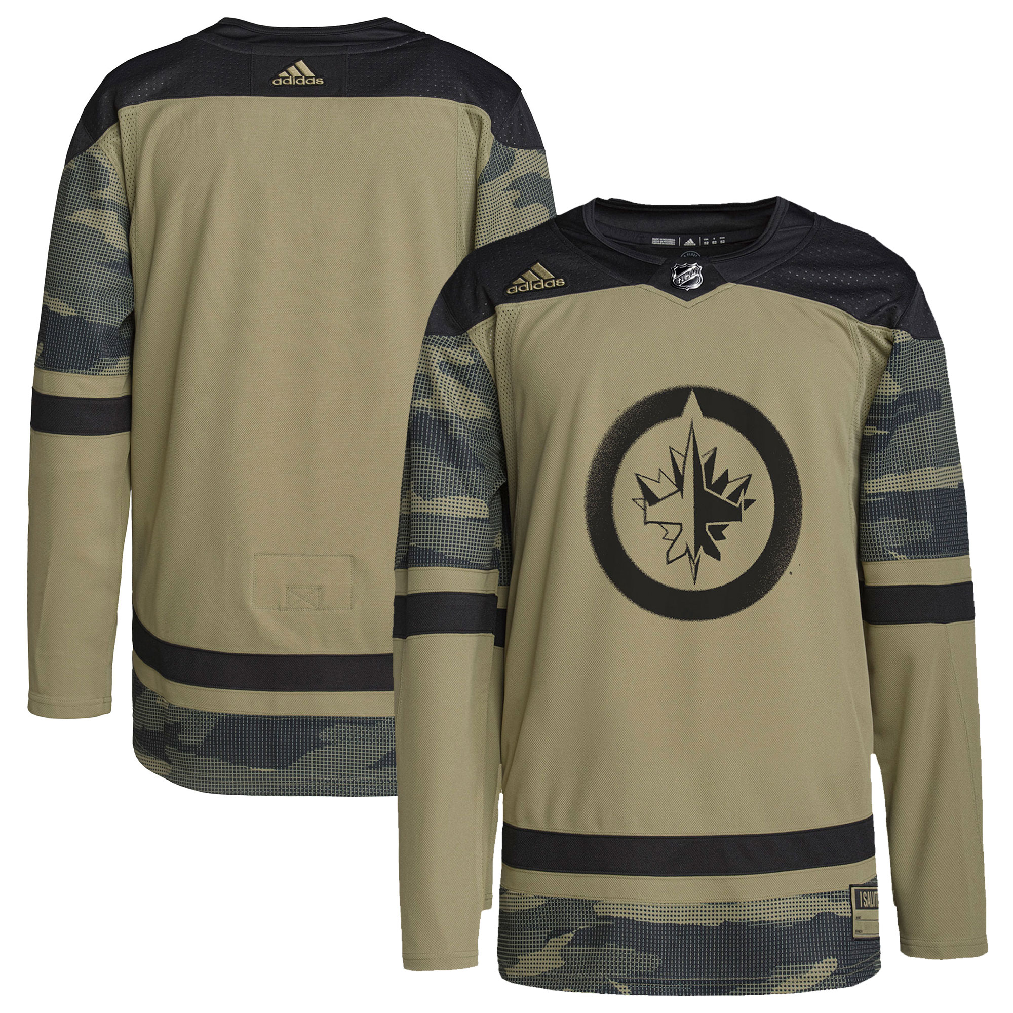 Winnipeg Jets  Logo Military Appreciation Team  Practice Jersey – Camo