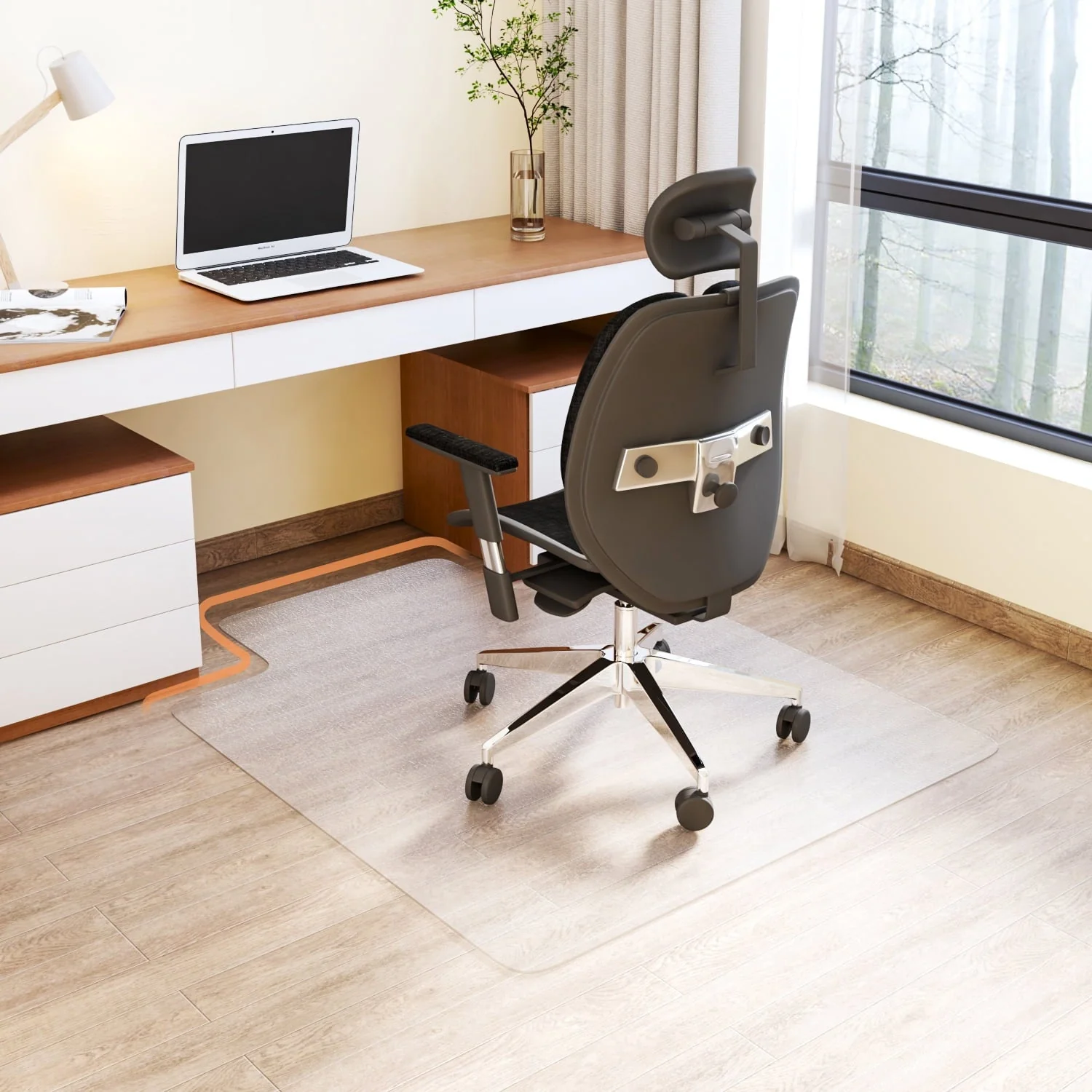 Joyoldelf Chair Mat with Lip for Hard Floor, 36