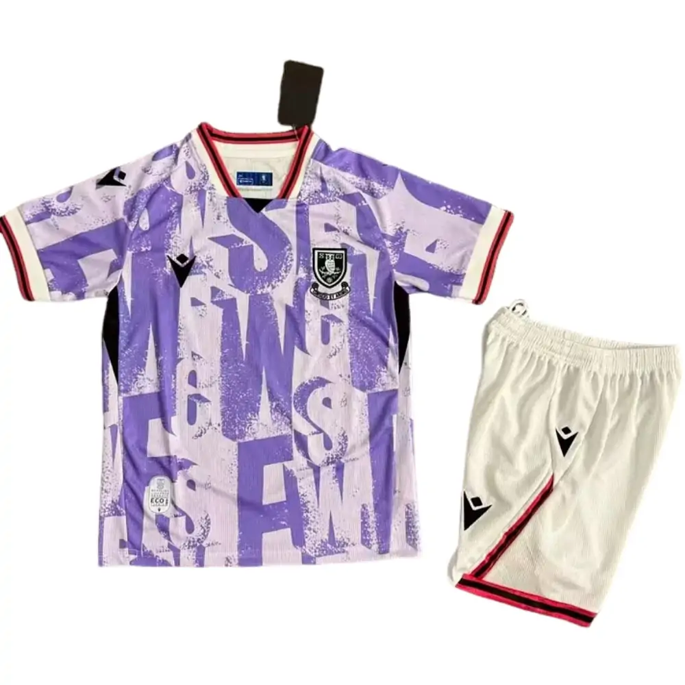 2025-26 Sheffield Wednesday Away Kids' Jersey Set - Fans Edition