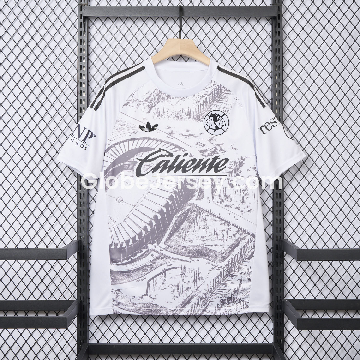 Club América 25-26 White Sketch of stadium Special Edition Jersey - Fans Version
